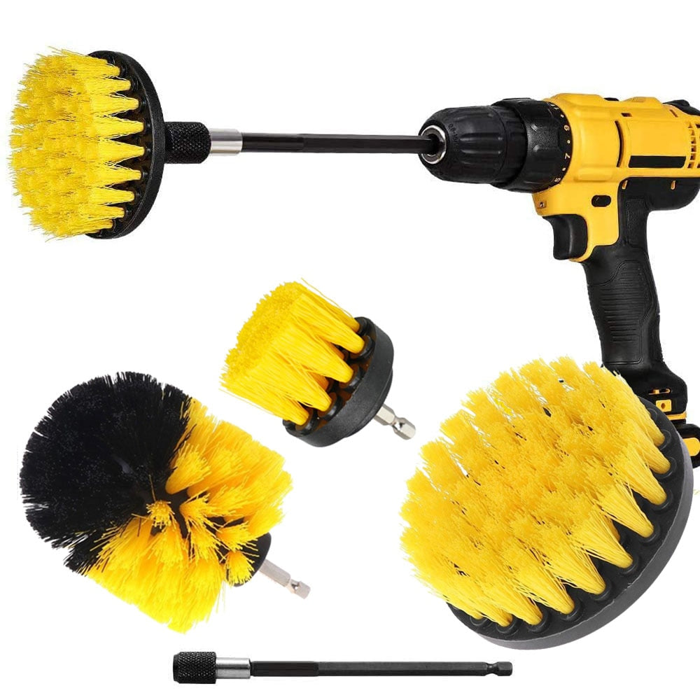 Drill Brush Attachment Set Power Scrubber Wash Cleaning Brushes Tool Kit with Extension for Clean Glass windows Kitchen Toilet